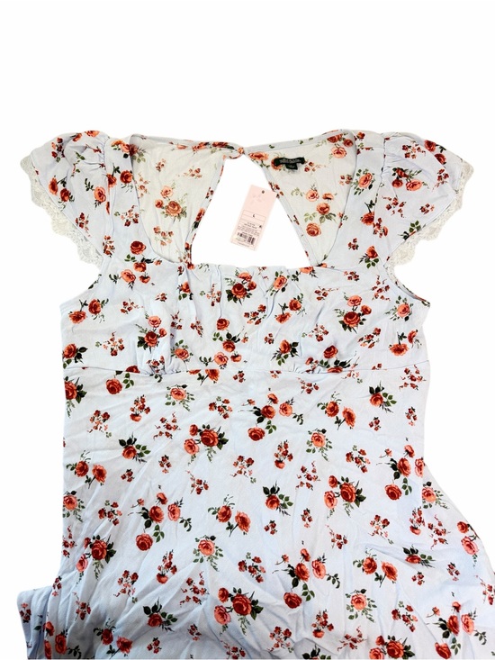 wild fable Dresses & Skirts - wild fable Cottagecore Blue Midi Dress with Red Rose Print